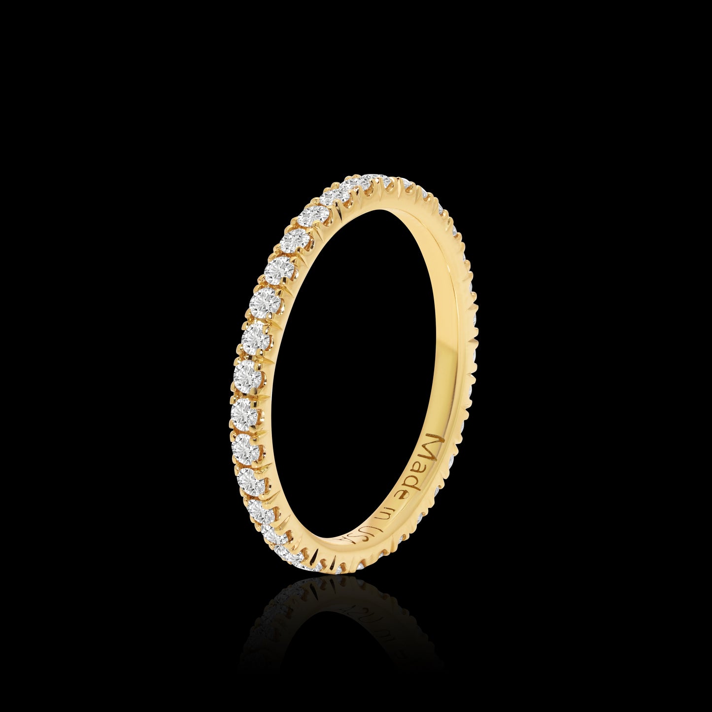 14k Gold 2mm Eternity Band