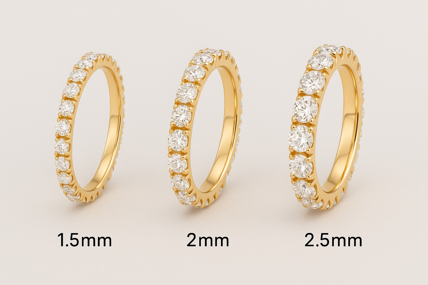 14k Gold 2mm Eternity Band