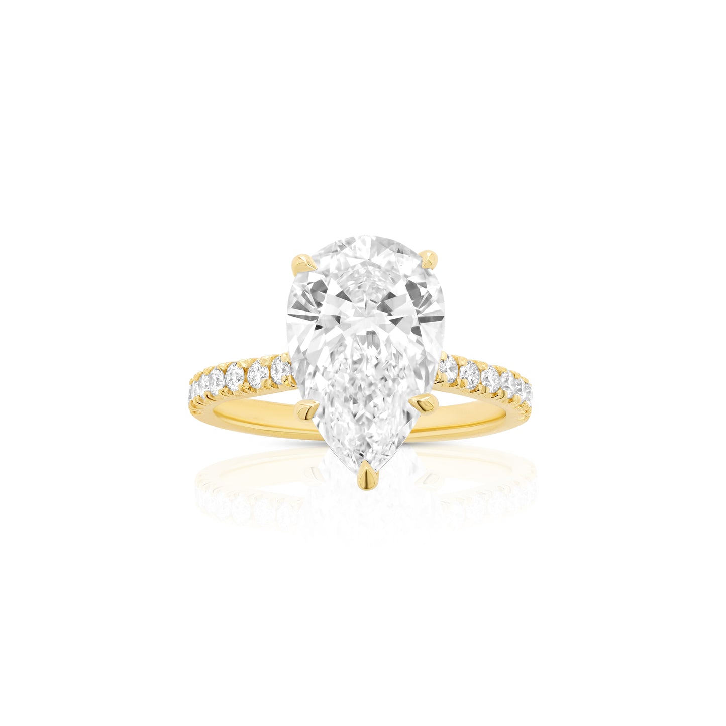 The Golden Pear Halo Ring