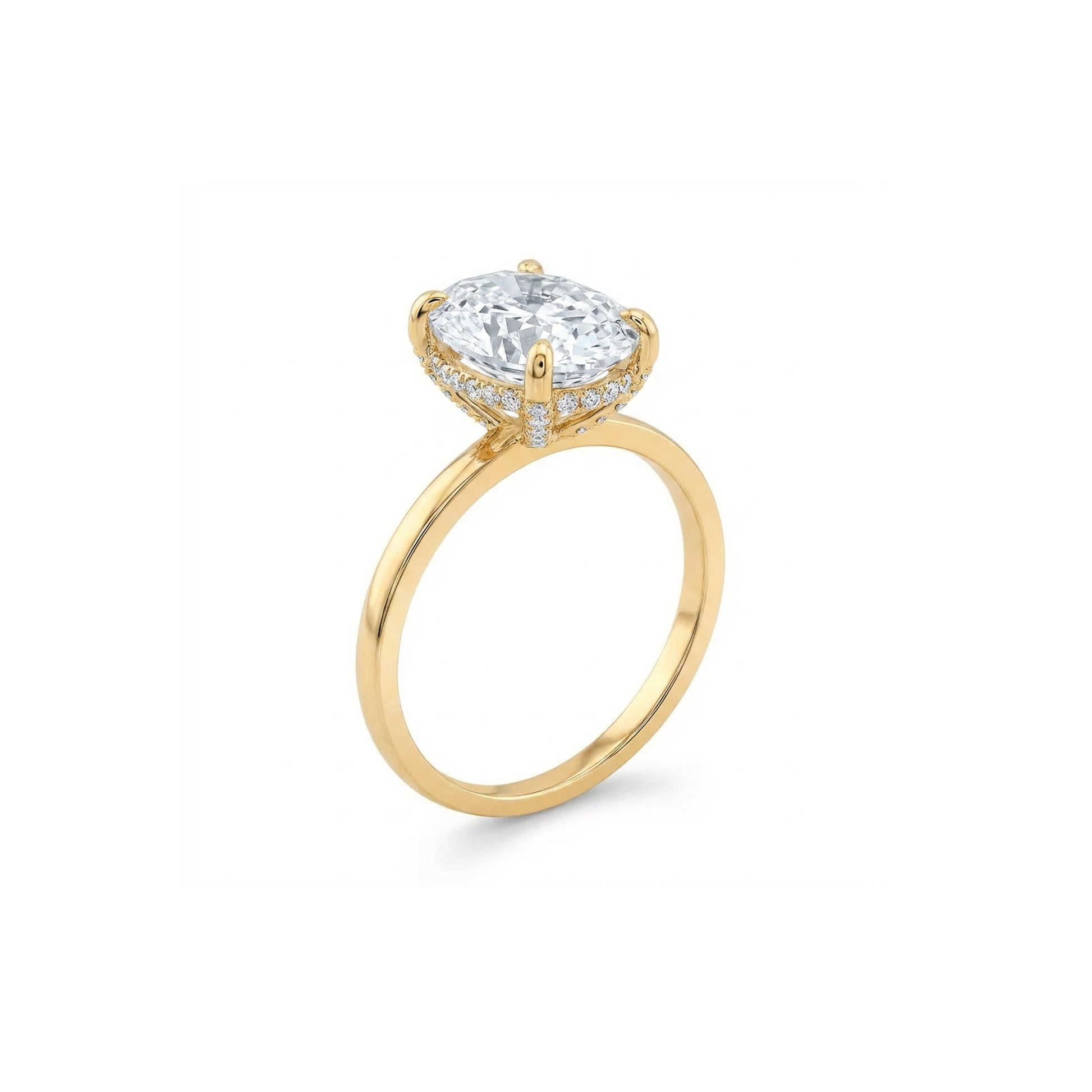 The Doenara | Oval Lab Diamond with Hidden Pavé Detail